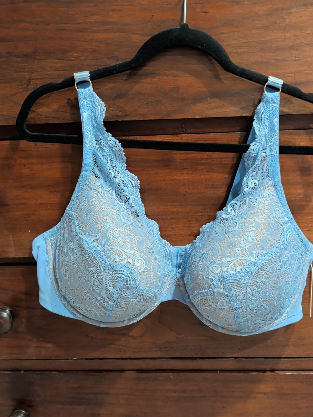 THIRD LOVE - 44D Blue Ice Delicate Lace Underwire Bra